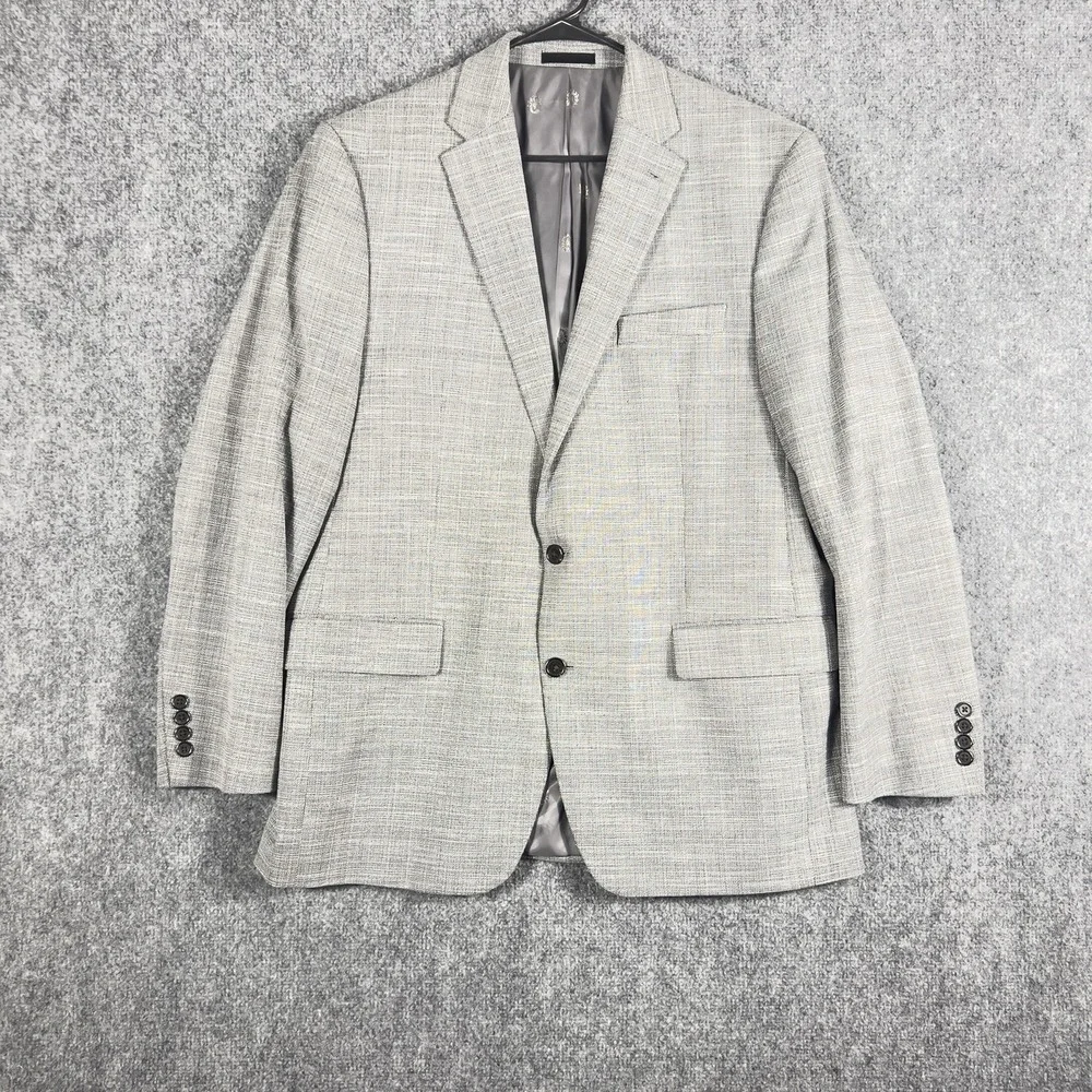 Lauren Ralph Lauren Mens Gray Textured Sport Coat Blazer 2 Button Classic